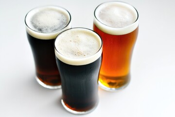 Poster - Three glasses of beer sitting next to each other