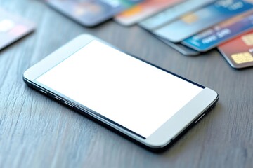 Poster - A cell phone placed on a wooden table