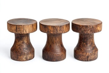 Aufkleber - Three wooden stools sitting side by side