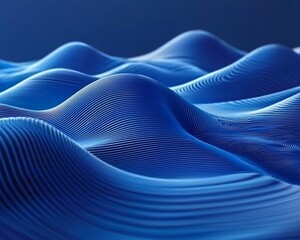 Poster - Abstract blue wave pattern, 3D rendered.