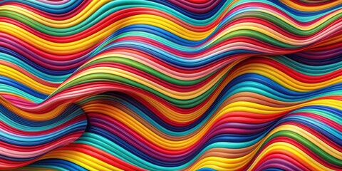 Fototapete - A vibrant abstract background featuring undulating stripes of color, creating a mesmerizing and dynamic pattern.