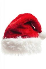 Poster - Red and white Santa hat isolated on a white background, great for holiday or Christmas themes