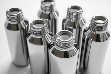Aufkleber - A collection of stainless steel water bottles placed together