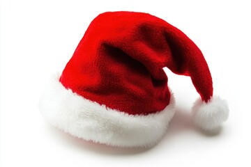 Aufkleber - A red and white Santa hat sits on a clean white background, perfect for holiday-themed designs and projects
