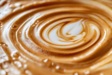 Poster - A detailed view of a swirling liquid on a plate, suitable for food or science illustrations