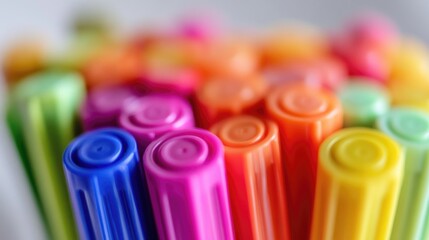 Poster - A collection of colorful pens on a desk or table
