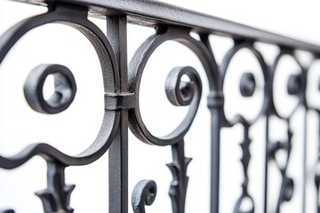 Sticker - Close-up shot of a decorative wrought iron fence with intricate details