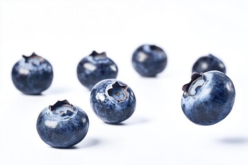 Aufkleber - Fresh blueberries arranged on a clean white background