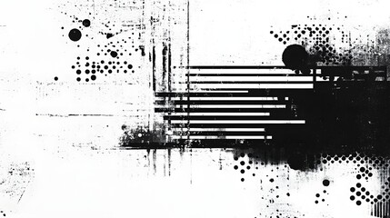 Fototapete - A captivating abstract background featuring a monochrome grunge texture with overlapping geometric shapes lines and splashes of light creating a bold modern and visually stunning digital art design
