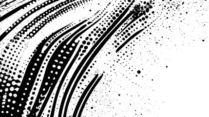 Poster - A captivating abstract composition featuring mesmerizing monochrome waves and flowing geometric patterns blending digital textures and dynamic motion to create a futuristic