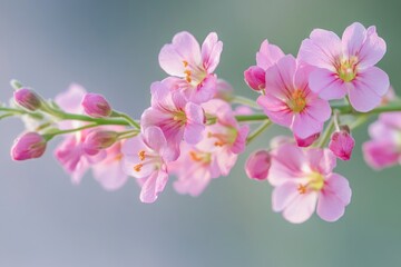 Poster - A close-up of a pink flower on a stem