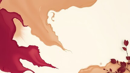 Poster - Abstract design with rich colors and floral accents on a light background. Generative AI