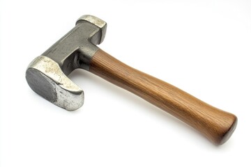 Poster - A hammer with a wooden handle placed on a white surface, great for DIY or workshop illustrations