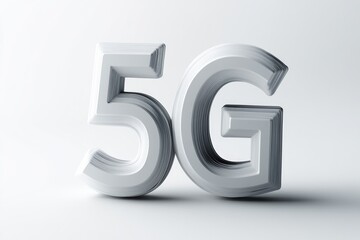 Aufkleber - A 5G sign on a white background, ideal for technology and innovation concepts