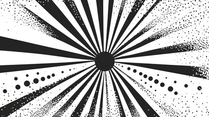 Fototapete - A striking abstract design featuring a mesmerizing burst of radiant geometric particles and rays in a high contrast monochrome palette  This visually captivating digital evokes a sense of power