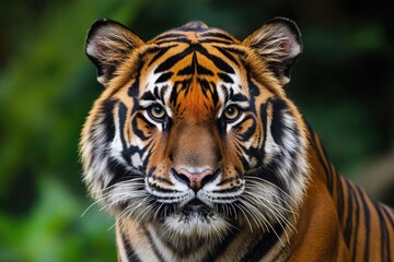 Poster - Close-up shot of a tiger looking directly into the camera lens