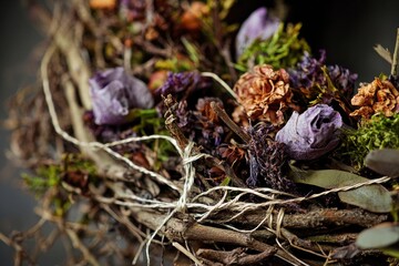 Poster - Dried flowers arranged in a bouquet, perfect for decoration or art projects