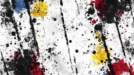 Poster - A visually captivating abstract composition featuring a dynamic splatter pattern with vibrant multicolored paint splatters and fluid expressive brushstrokes  The artwork showcases a bold modern