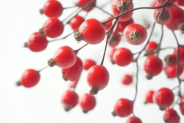 Sticker - A detailed view of a cluster of bright red berries