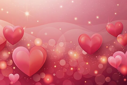 Design, Valentine's Day with Podium and Heart of 3D for pink love background