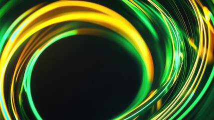 Poster - A detailed view of green and yellow light sources, ideal for use in abstract or futuristic designs