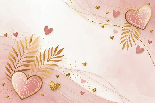 Design, Valentine's Day with Podium and Heart of 3D for pink love background