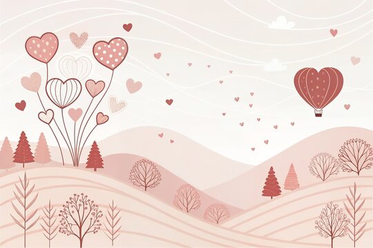 Design, Valentine's Day with Podium and Heart of 3D for pink love background