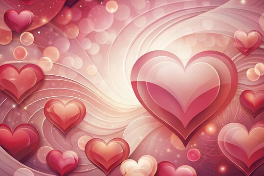 Design, Valentine's Day with Podium and Heart of 3D for pink love background
