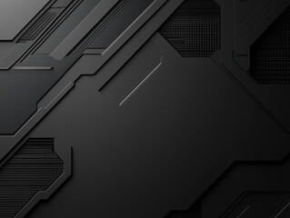 Fototapete - abstract technology background features a minimalistic design with a blank black backdrop, creating a sleek and modern aesthetic that is perfect for showcasing futuristic concepts and innovative idea