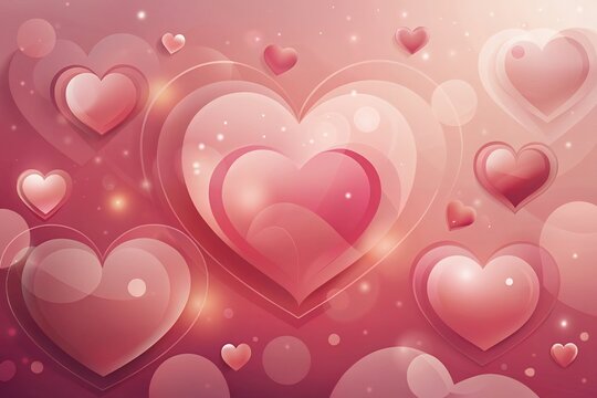 Design, Valentine's Day with Podium and Heart of 3D for pink love background