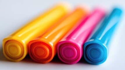 Aufkleber - A collection of colorful pens resting on a table surface, ideal for office or creative use