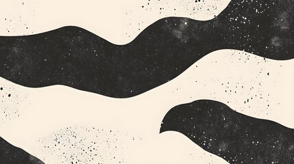 Aufkleber - Abstract cosmic landscape with flowing monochrome silhouettes and swirling celestial patterns  Surreal ethereal