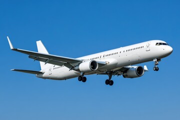 Aufkleber - Airplane soars through clear blue sky, great for travel or aviation theme