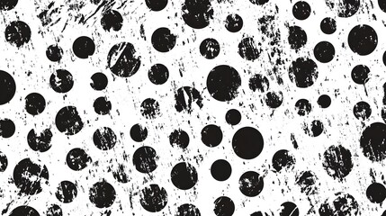 Aufkleber - Abstract grunge texture with black ink splatter blot and dot pattern background  Distressed messy and moody monochrome design element for graphic web or print use in contemporary industrial