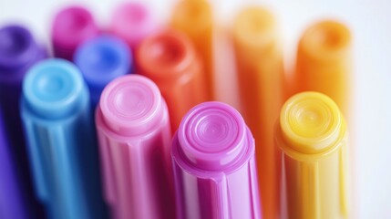 Aufkleber - A selection of colorful pens displayed on a flat surface, great for use in presentations or design projects