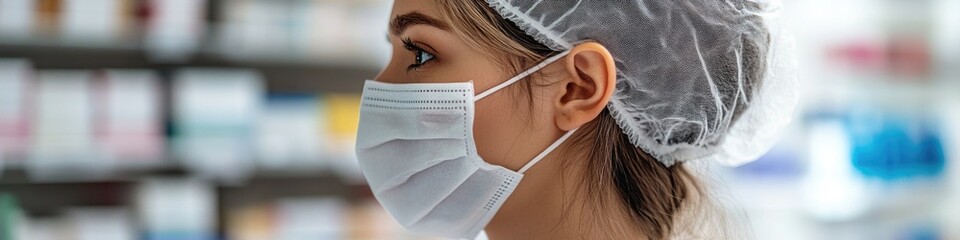 Poster - A person wearing a face mask in a close-up shot