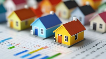 Leinwandbilder - A small scale model of a house drawn on a sheet of paper, ideal for architectural or design purposes