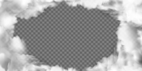 Wall Mural - realistic fog or smoke frame with transparent special effect