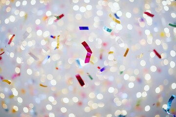 Aufkleber - Colorful confetti scattered across a plain white surface, ideal for celebrations and parties