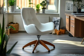 Wall Mural - A single chair on a wooden floor