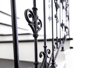 Poster - Close-up shot of a decorative wrought iron railing