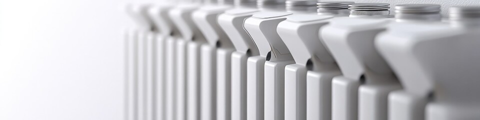Poster - A collection of white radiators placed side by side