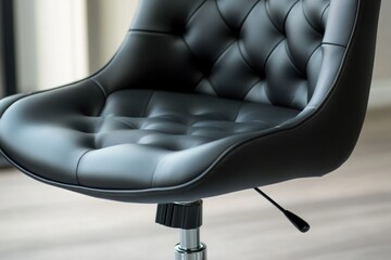Aufkleber - A simple, modern office chair sits atop a hardwood floor