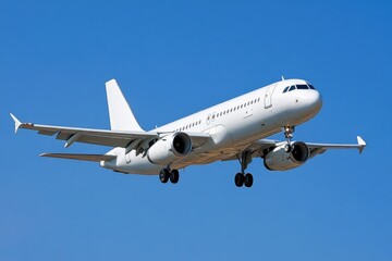 Poster - A commercial airliner soaring through the clear blue sky