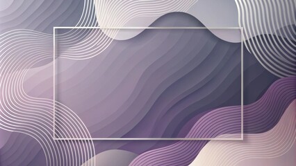 Poster - Abstract Graphic Design with White Lines and Wavy Shapes in a Grayscale Gradient Color Scheme
