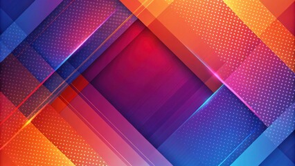 Aufkleber - Abstract Geometric Background with Vibrant Colors and Diagonal Lines