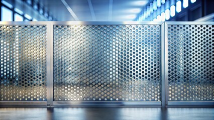 Poster - Metallic Perforated Panels with a Geometric Pattern, a Modern Design Element for Architectural Applications