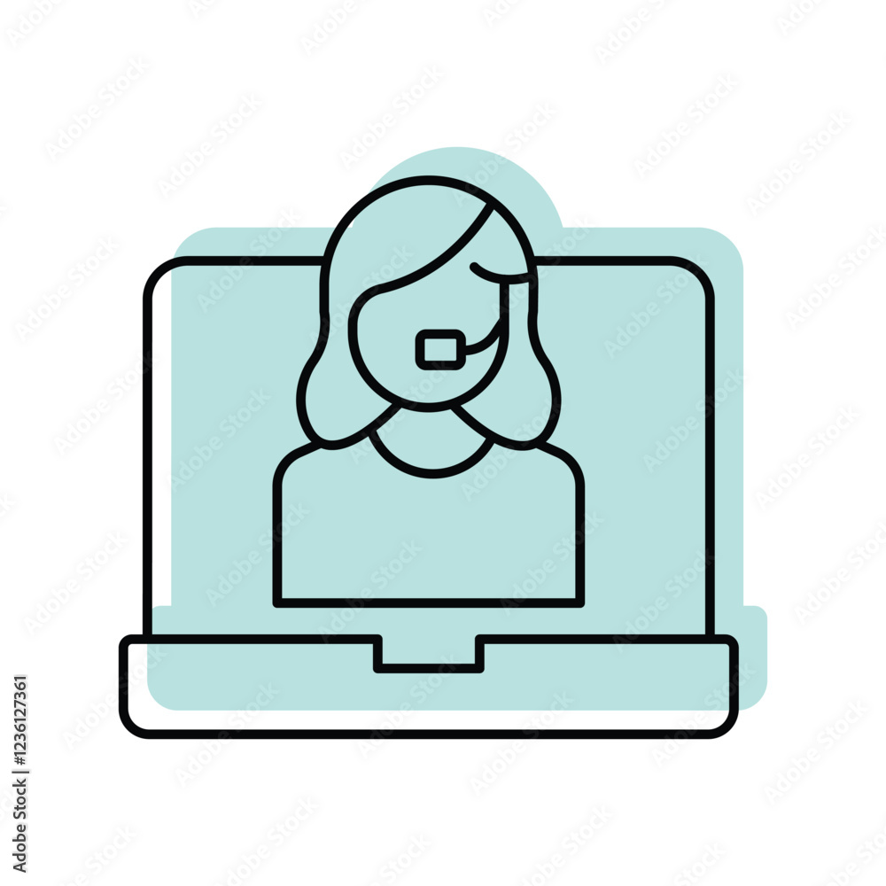 Support Assistant lineal color icon, vector, pixel perfect, illustrator ...