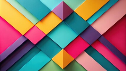 Leinwandbilder - Abstract Geometric Pattern with Vibrant Colors and Intersecting Shapes