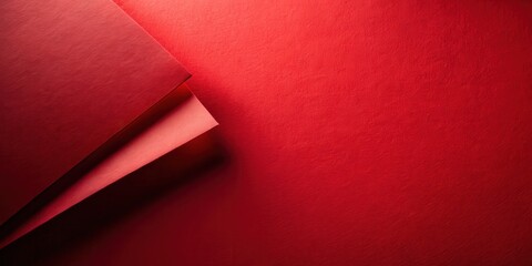 Poster - Minimalist Red Paper Background with Subtle Shadow and Texture
